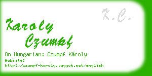 karoly czumpf business card